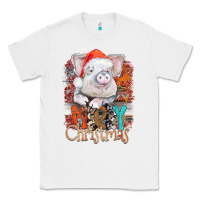 White merry Christmas pig Classic Tee - CowhideDigitalArt