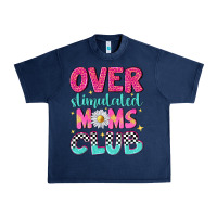 Navy over stimulated moms club Urban Heavy Tee - NancyCooperArtShop