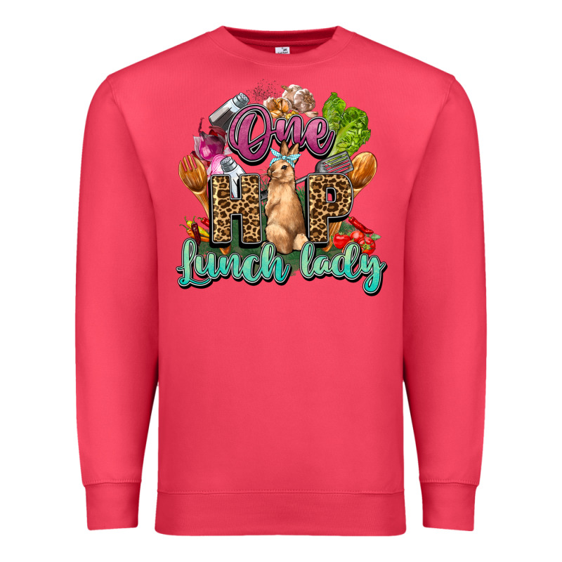 One Hip Lunch Lady Easter Day Premium Sweatshirt by HowdyJamesFarm | Teevron