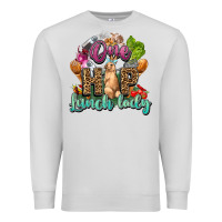 Dove Grey One hip lunch lady Easter Day Premium Sweatshirt - HowdyJamesFarm