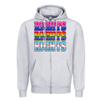 Heather Grey Rights rights rights Zipper Hoodie - NancyCooperArtShop