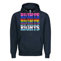 Navy Rights rights rights Zipper Hoodie - NancyCooperArtShop