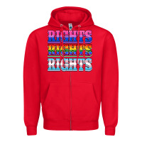 Red Rights rights rights Zipper Hoodie - NancyCooperArtShop
