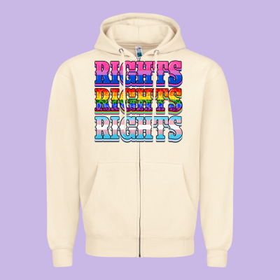 Rights Rights Rights Zipper Hoodie Designed By Nancycooperartshop