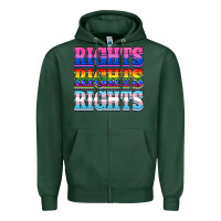 Sports Green Rights rights rights Zipper Hoodie - NancyCooperArtShop