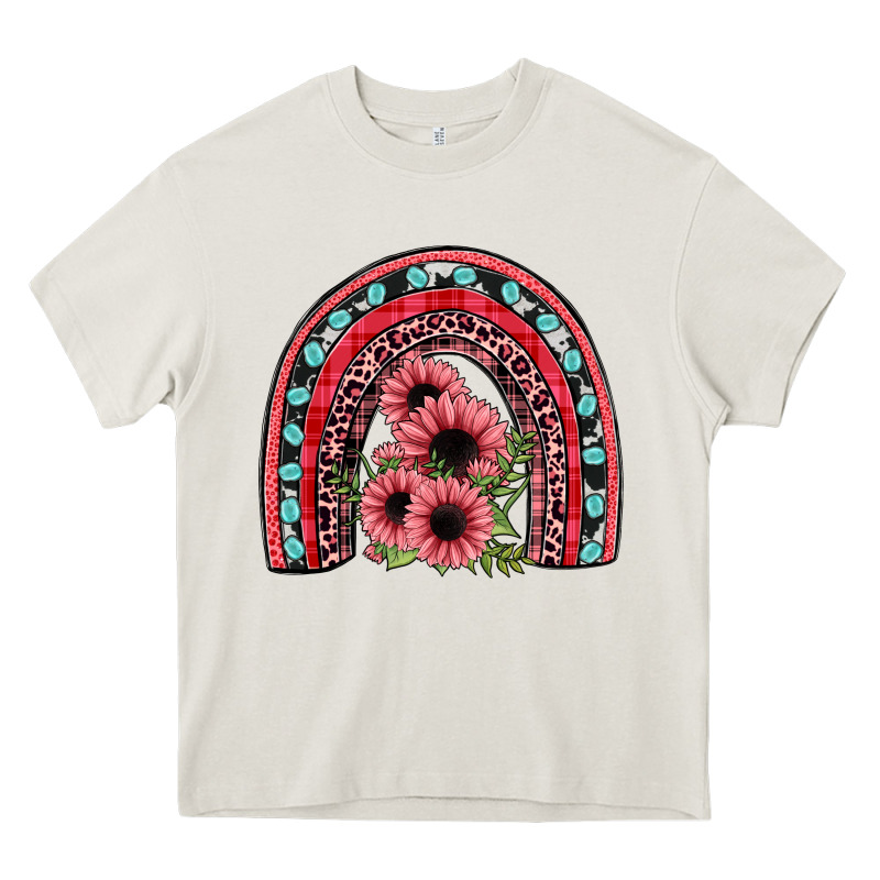 Valentines Sunflower Rainbow Heavy Core Tee by JahusDesignShop | Teevron