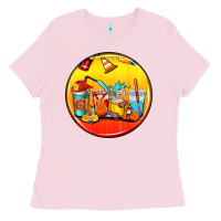 Bubblegum Pink firefighter coasters Ladies Tee - AdoDesignShop