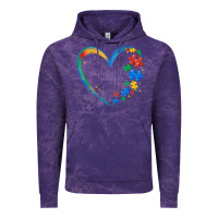 Cloud Purple autism heart Vintage Hoodie - MaliasSmallBusiness