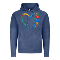 Vintage Denim autism heart Vintage Hoodie - MaliasSmallBusiness