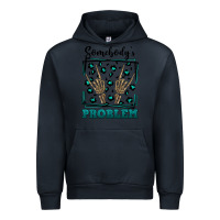 Navy Somebody's Problem Hand Skeleton Urban Hoodie - FaDigitalArtStudio