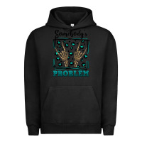 Pigment Black Somebody's Problem Hand Skeleton Urban Hoodie - FaDigitalArtStudio