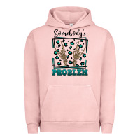 Pigment Salmon Somebody's Problem Hand Skeleton Urban Hoodie - FaDigitalArtStudio