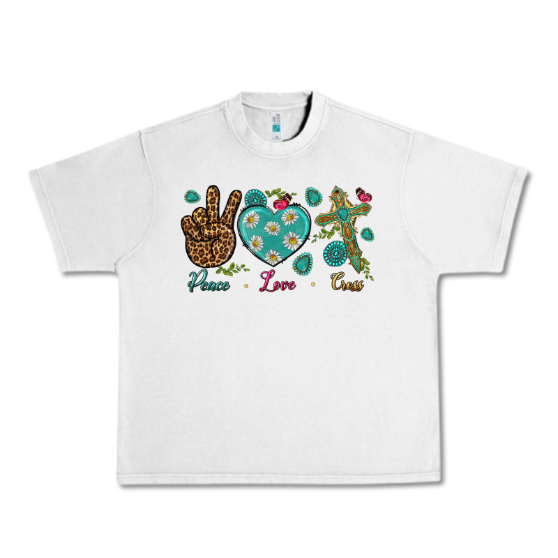 Peace Love Cross Urban Heavy Tee by NancyCooperArtShop | Teevron