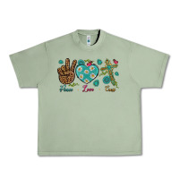 Oil Green peace love cross Urban Heavy Tee - NancyCooperArtShop