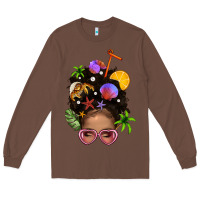 Chestnut Beach Hair Afro Messy Bun Bbs Long Sleeve Tee - BundleAndBundleShop