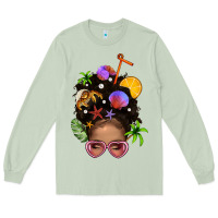 Matcha Beach Hair Afro Messy Bun Bbs Long Sleeve Tee - BundleAndBundleShop