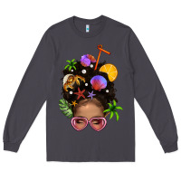 Smoke Beach Hair Afro Messy Bun Bbs Long Sleeve Tee - BundleAndBundleShop