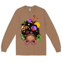 Toasted Coconut Beach Hair Afro Messy Bun Bbs Long Sleeve Tee - BundleAndBundleShop