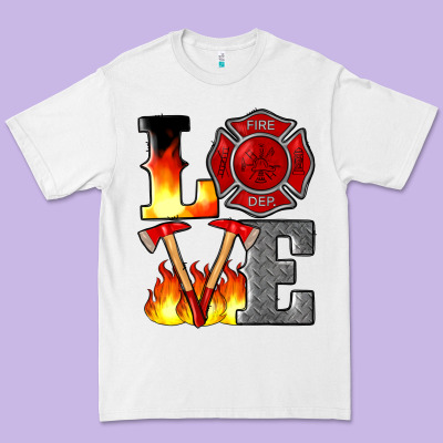 Firefighter Love Premium Tee Designed By Artiststas