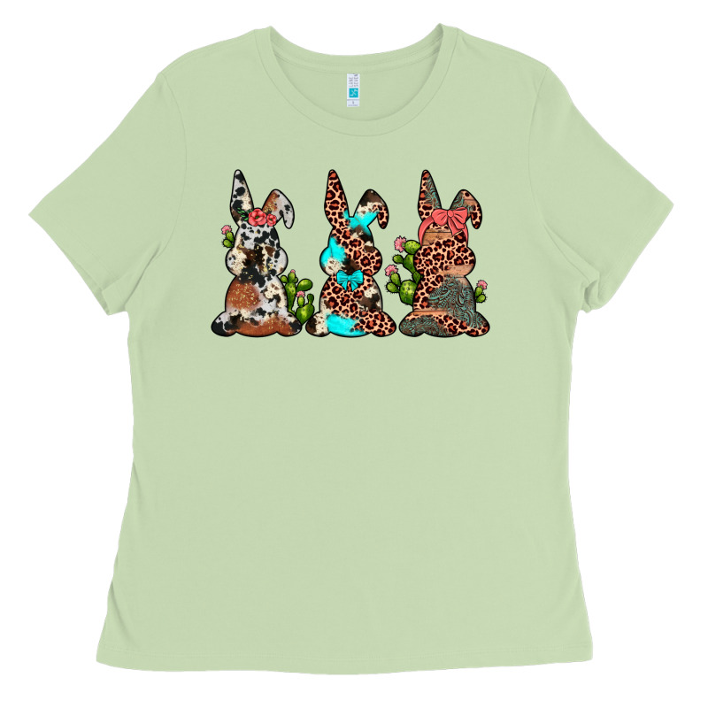 Leopard Cowhide Turquoise Cactus Bunny's Ladies Tee by JahusDesignShop | Teevron