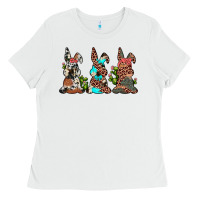 White leopard cowhide turquoise cactus bunny's Ladies Tee - JahusDesignShop