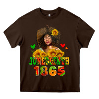 Chocolate Brown afro woman juneteenth 1865 Heavy Core Tee - AdoDesignShop