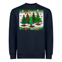 Navy christmas trees tumbler Heavyweight Sweatshirt - BundleAndBundleShop