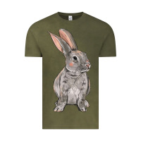 Vintage Olive Easter bunny Vintage Tee - NancyCooperArtShop