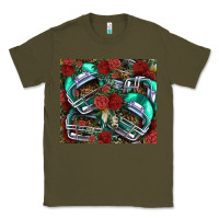 Army Green floral american football  helmet Classic Tee - NancyCooperArtShop