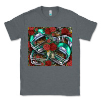 Charcoal Heather floral american football  helmet Classic Tee - NancyCooperArtShop
