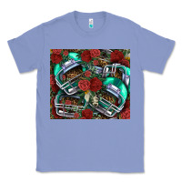 Colony Blue floral american football  helmet Classic Tee - NancyCooperArtShop