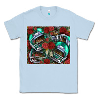 Dusty Blue floral american football  helmet Classic Tee - NancyCooperArtShop