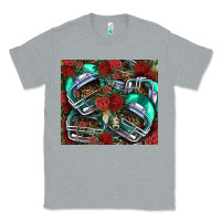 Heather Grey floral american football  helmet Classic Tee - NancyCooperArtShop