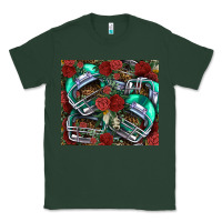 Sports Green floral american football  helmet Classic Tee - NancyCooperArtShop
