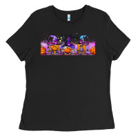 Black halloween witch gnomes libbey cup Ladies Tee - BundleAndBundleShop