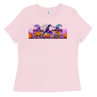 Bubblegum Pink halloween witch gnomes libbey cup Ladies Tee - BundleAndBundleShop