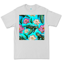 Dove Grey sea turtle seamless pattern Premium Tee - BundleAndBundleShop