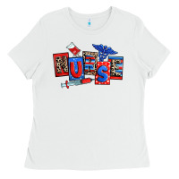 White usa nurse Ladies Tee - RanaPortraitStore