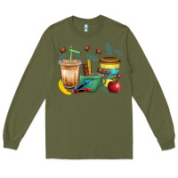 Army Green School Boy Coffee Cup Bbs Long Sleeve Tee - BundleAndBundleShop
