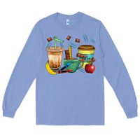 Colony Blue School Boy Coffee Cup Bbs Long Sleeve Tee - BundleAndBundleShop