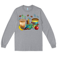 Heather Grey School Boy Coffee Cup Bbs Long Sleeve Tee - BundleAndBundleShop