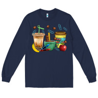 Navy School Boy Coffee Cup Bbs Long Sleeve Tee - BundleAndBundleShop