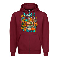 Burgundy Thankful Blessed Zipper Hoodie - texasbilliewilder
