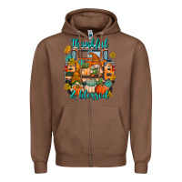 Chestnut Thankful Blessed Zipper Hoodie - texasbilliewilder