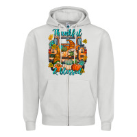 Thankful Blessed Zipper Hoodie | Teevron