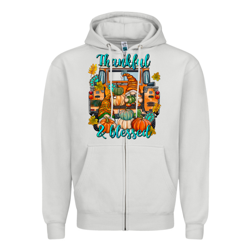 Thankful Blessed Zipper Hoodie by texasbilliewilder | Teevron