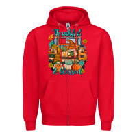 Red Thankful Blessed Zipper Hoodie - texasbilliewilder