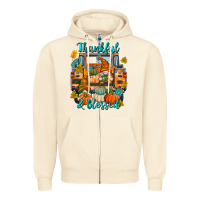 Sandshell Thankful Blessed Zipper Hoodie - texasbilliewilder
