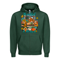 Sports Green Thankful Blessed Zipper Hoodie - texasbilliewilder