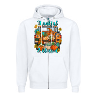 White Thankful Blessed Zipper Hoodie - texasbilliewilder